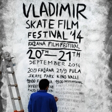 Nikola working on the teaser and the poster for the festival